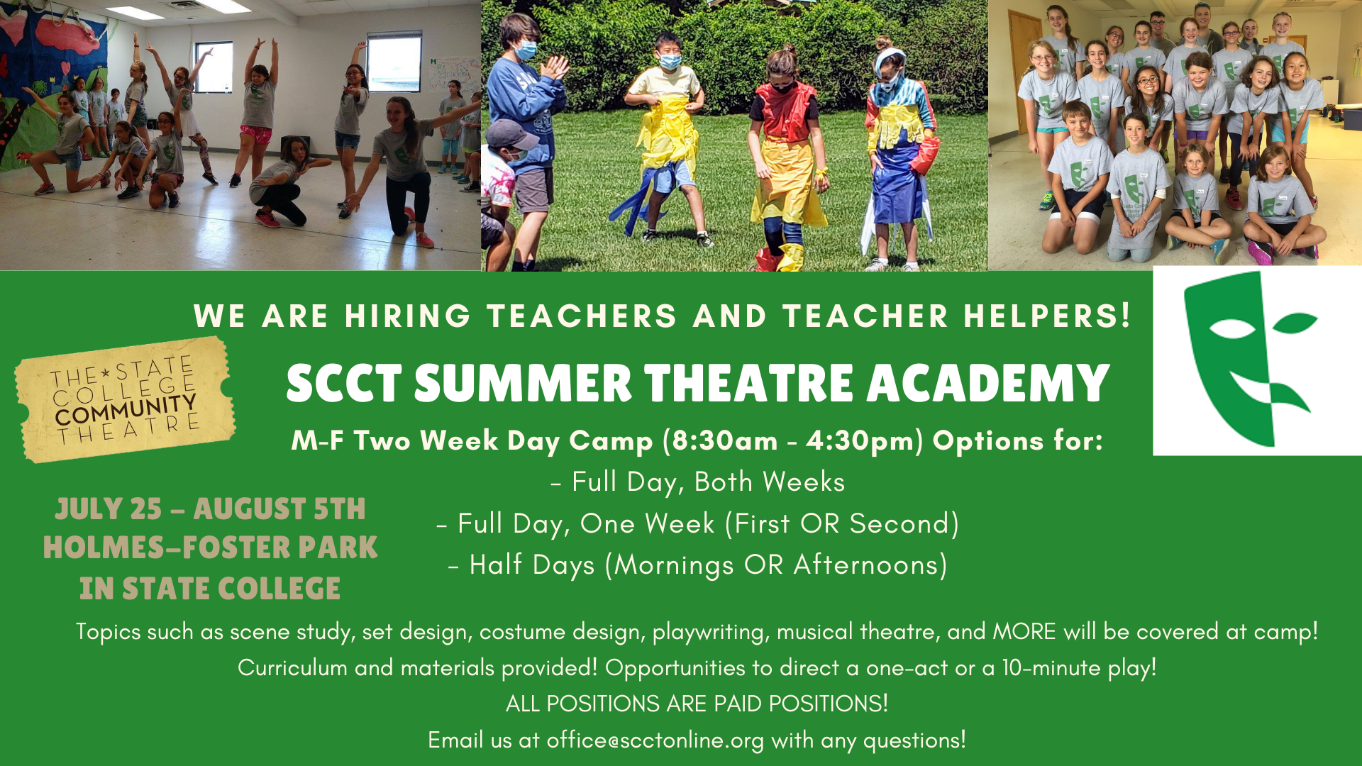 SCCT Theatre Academy Hiring - FB Post